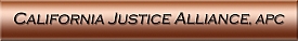 California Justice Alliance, APC, logo - black letters on bronze